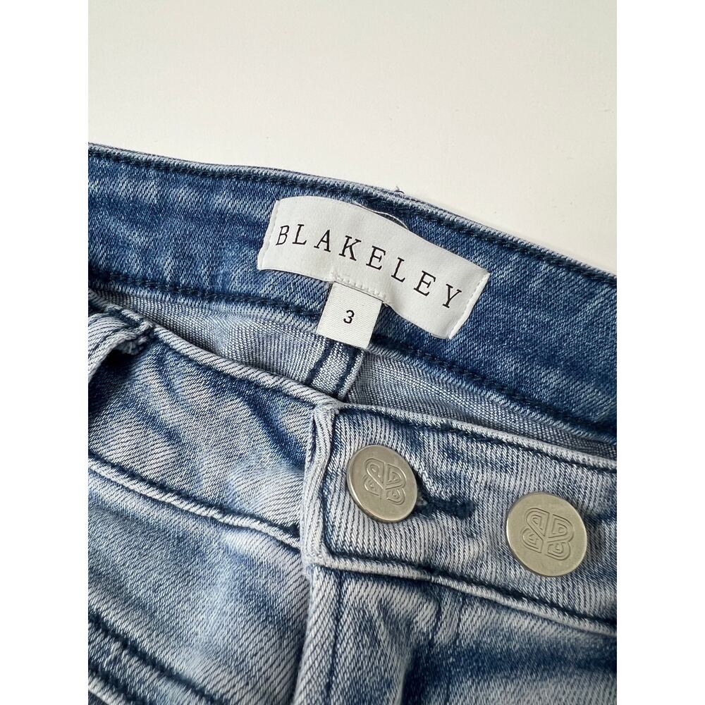 Blakeley Wide Leg Jeans Size 25 Light Wash High Rise Patch Pocket Stretch Denim - Picture 3 of 8